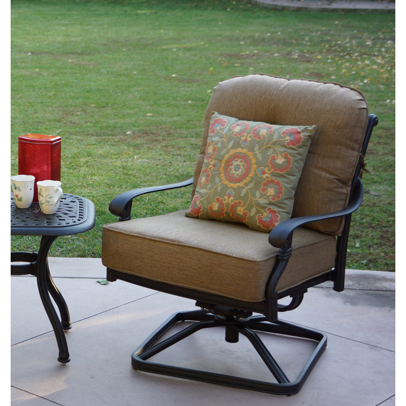Byrge Swivel Powder Coated Aluminum Outdoor Lounge Chair