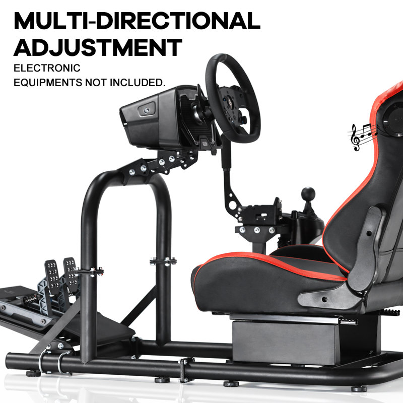 Inbox Zero Adjustable Ergonomic PC & Racing Game Chair with Built-in Speakers