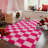 Checkered Fluffy Rug 5x7 Ft Washable Shaggy Fluffy Rug for Bedroom Living Room Plaid Runner Rug Fuzzy Shag Carpet Non-Slip for Kids Toddler Room Nursery Playroom-947190241-940486045
