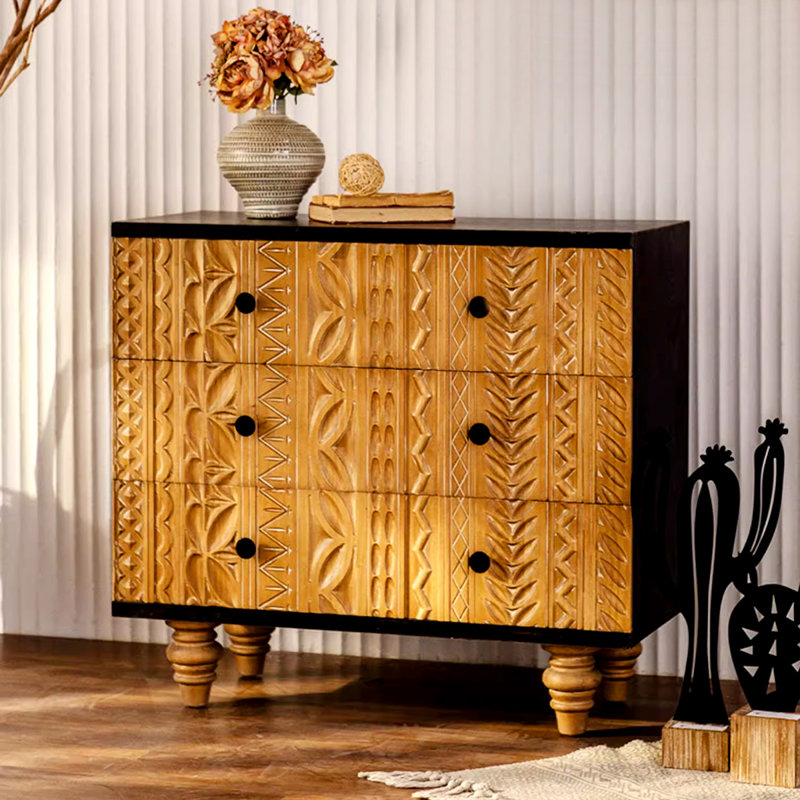 Buffet en bois massif noir