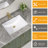 20" W X 15" D Undermount Rectangular Bathroom Sink Ceramic Vitreous China Basin White Bath Vessel Sink with Integrated Overflow