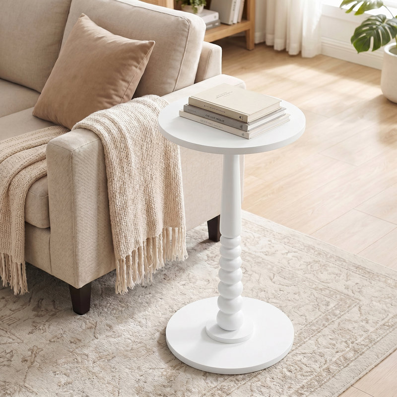 Table de bout ronde, Blanc