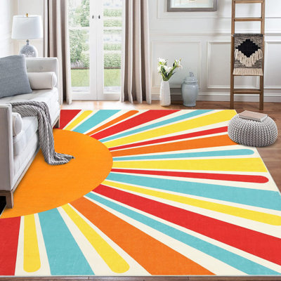 Mignon tapis lavable à la machine Sunburst