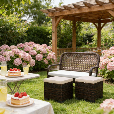 Extérieur, deux pièces, multi-fonctions comme sièges et tables, plastique, housses de coussin lavables, base en acier, siège de patio de 18,1 po de hauteur, 15,7 po de largeur, repose-pieds, enveloppé, doux