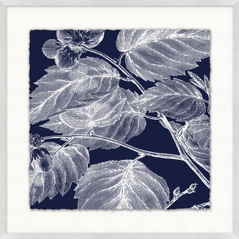 Transitional Leaf Composition On Navy 8 Print