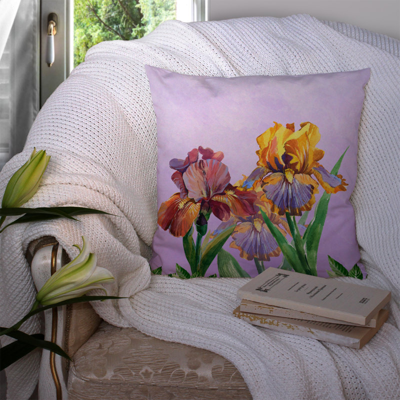 Iris Indoor/Outdoor Throw Pillow, 14" x 14"