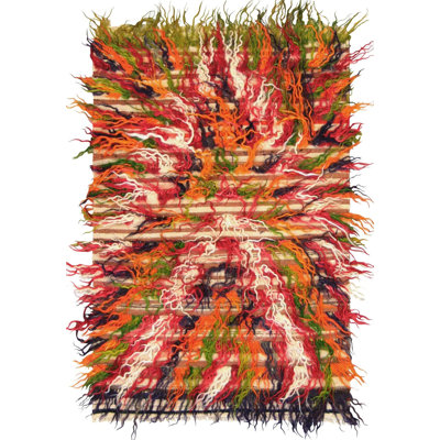Yastic One-of-a-Kind 2'7" X 3'10" 1960s Wool Area Rug in