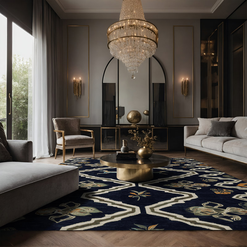 Tapis gris soyeux et moelleux, Rectangle 7 pi x 9 pi