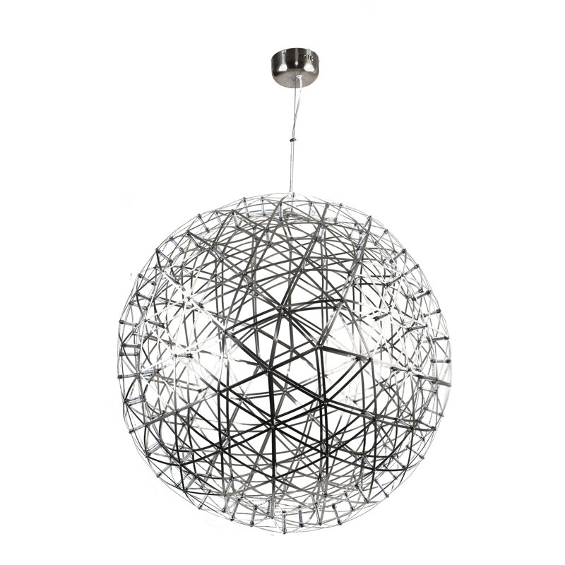 Meraz Modern LED Globe Chandelier, 38" H x 38" W x 38" D, Gold