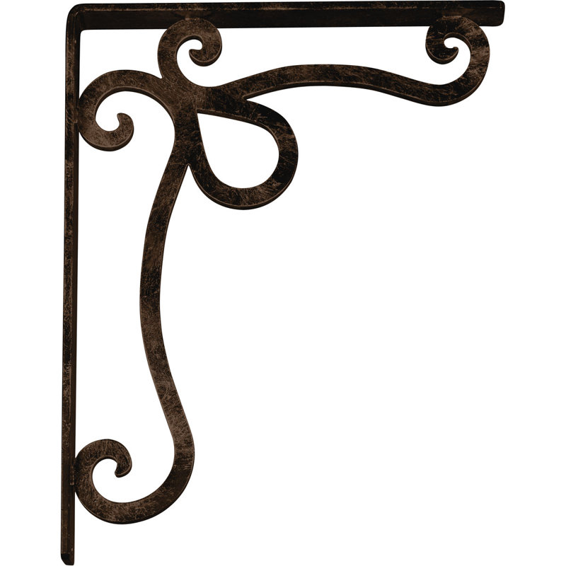 Support en fer forgé Orleans, Bronze vieilli, H 15 po x l 1,5 po x p 12 po