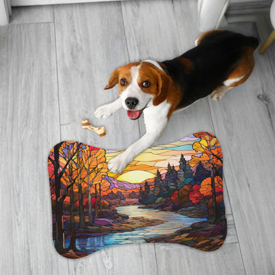Tapis d'automne en forme d'os coloré - 1 pièce