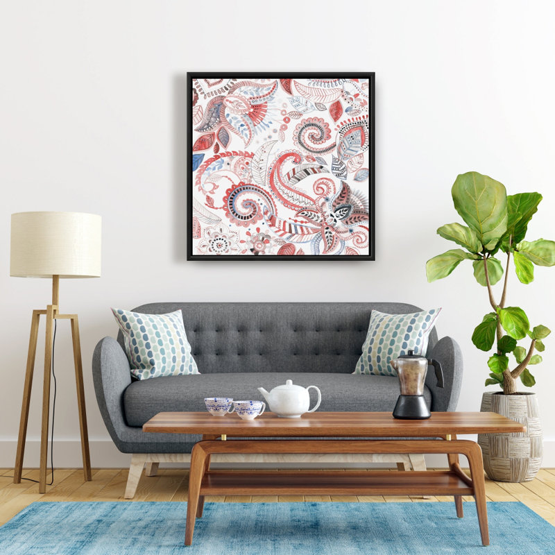 Toile encadrée à motif cachemire | Art décoratif pour la maison
