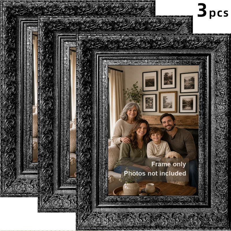 Cadre photo classique 3 pièces 8 "x 10" noir pour cadeaux d'anniversaire, 8" x 10", 3, Black