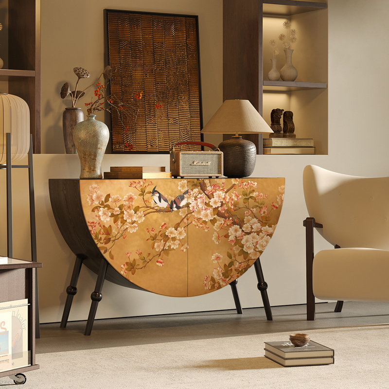 Armoire de rangement semi-circulaire Art Home, Brun / Noir