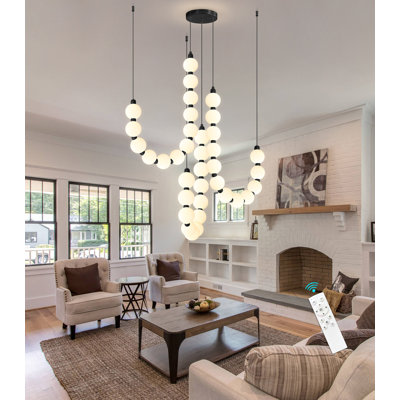 Globe Chandelier Led Dimmable Lighting Black Light