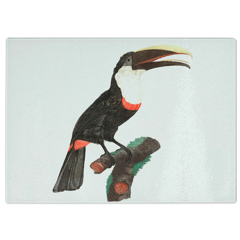 Tempered Glass Toco Toucan by Jacques Barraband Cutting Board, 39 cm W x 28.5 cm L