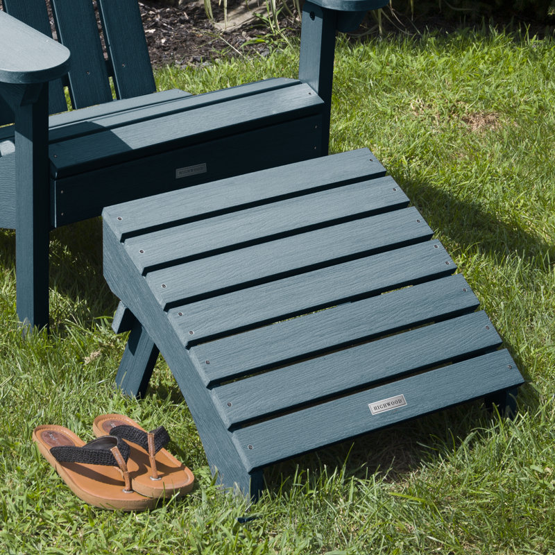 Fausta Outdoor Ottoman, Nantucket Blue