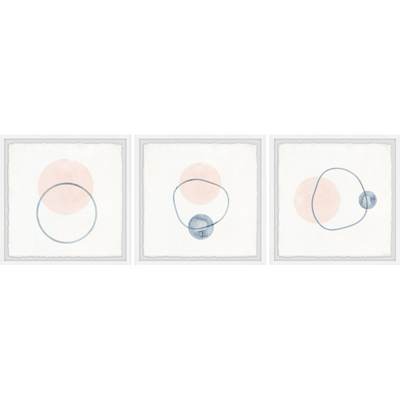 Triptyque trois cercles en orbite, H 32 po x l 32 po x P 1,5 po