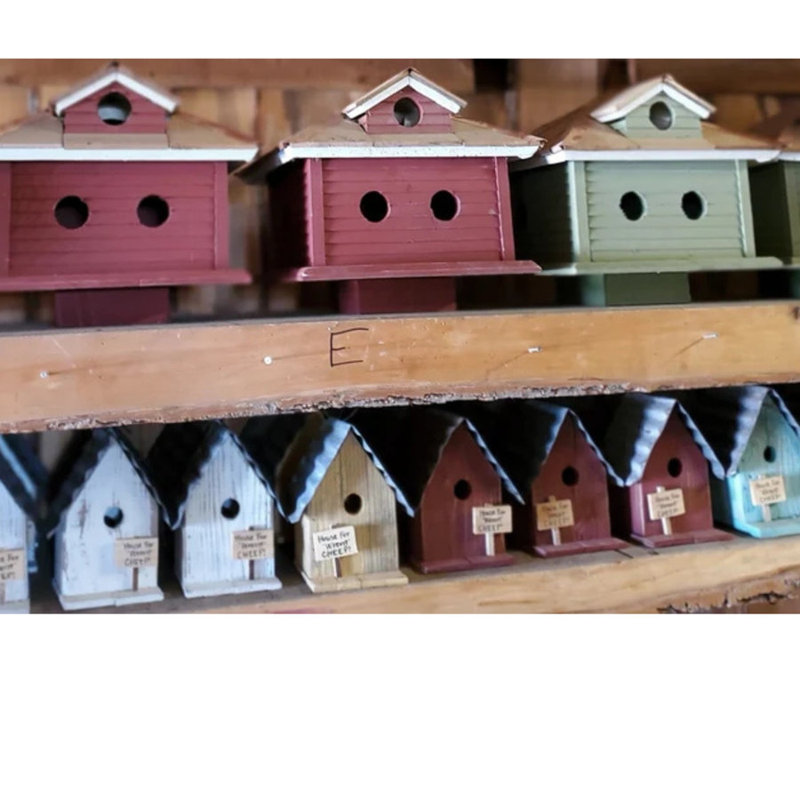 Petit nichoir à oiseaux pour décoration de jardin extérieur, ce produit fabriqué à la main, Vert