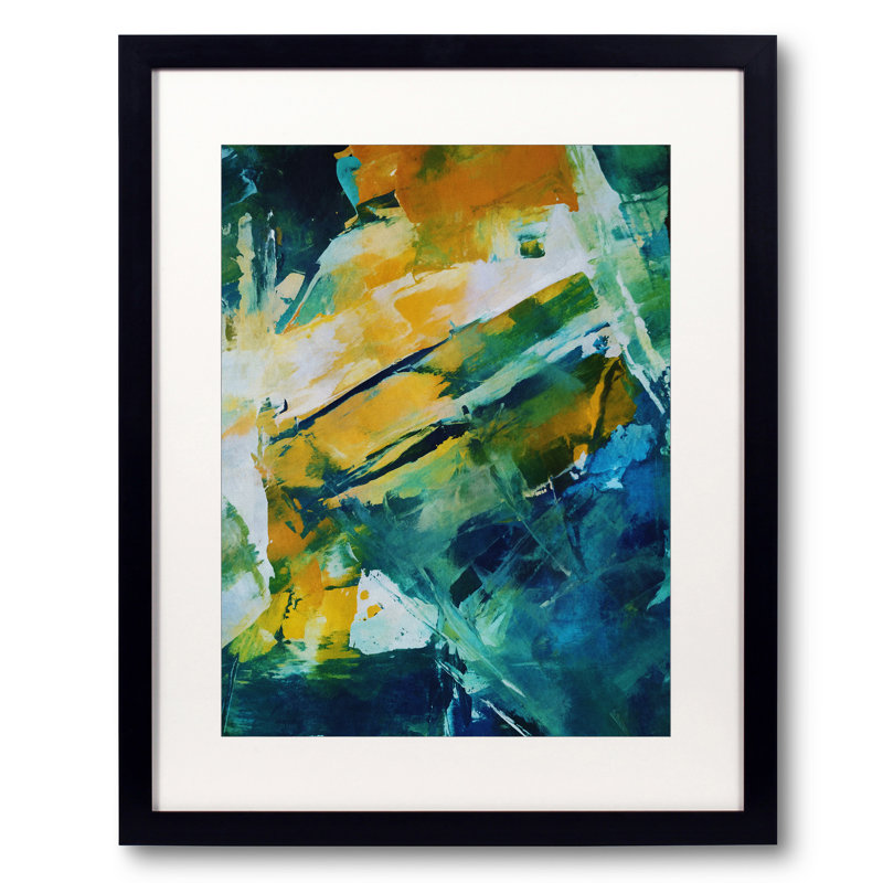 Random Brush Strokes Print by Angel Estevez, Black Framed Paper, 31.2" H x 25.2" W 