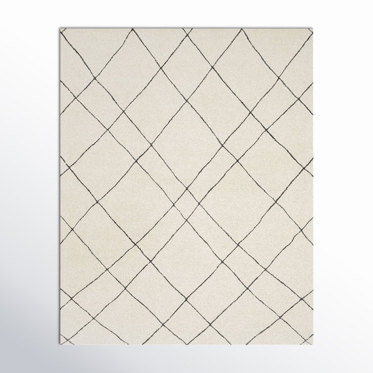 Seaton Geometric Handmade Tufted Wool Black/Cream Area Rug