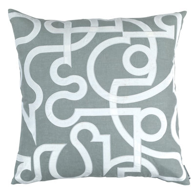 Geo Appliqued Feather Throw Pillow