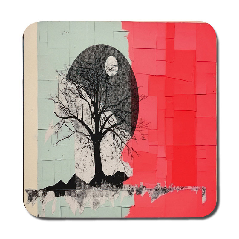Artistic Tree Silhouette Placemats And Coaster Set