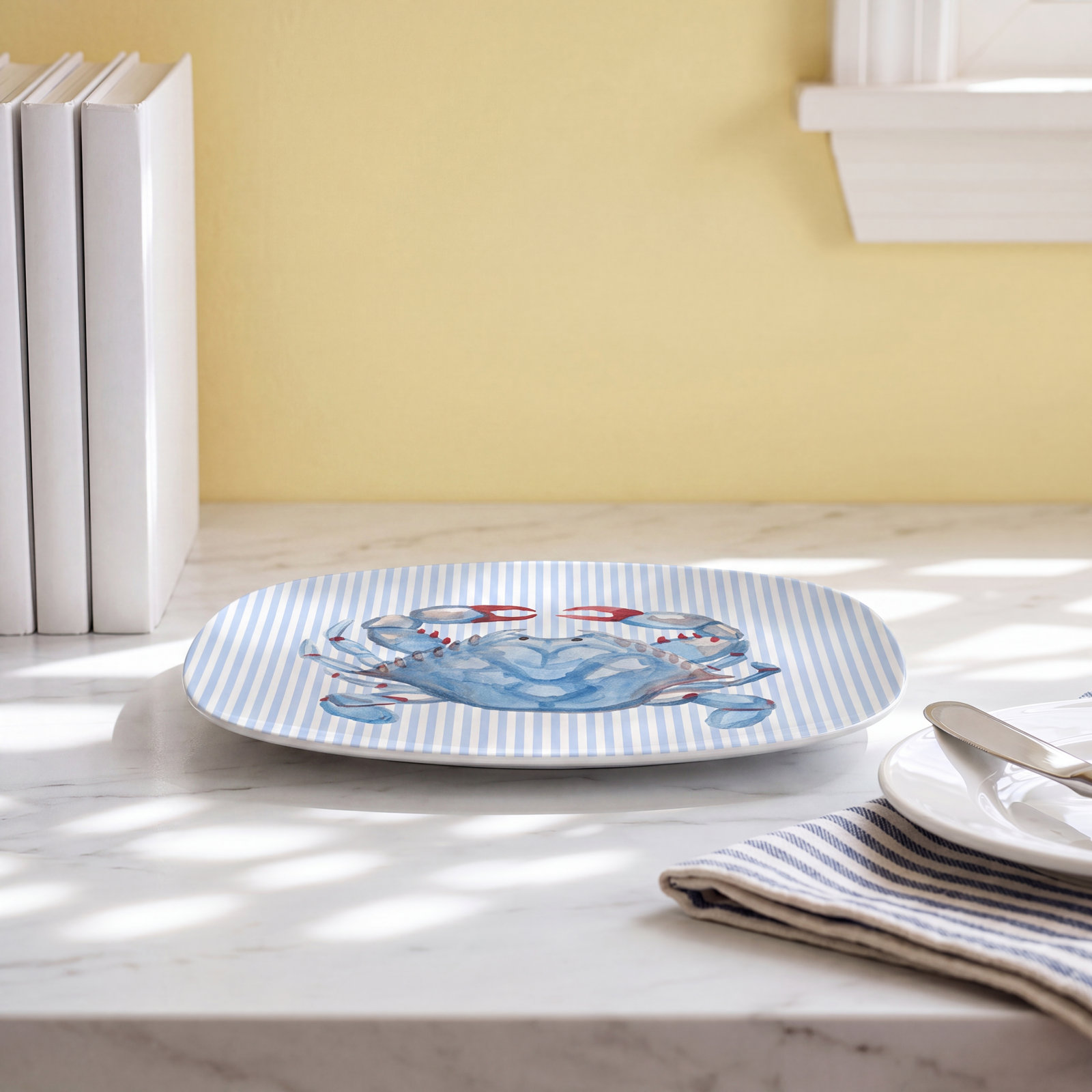 Mariposa Traychic Blue Crabby Platter