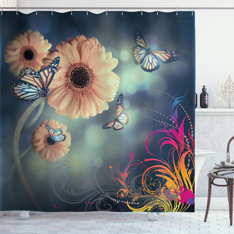 Shower Curtain with Hooks Included, 75" H x 69" W