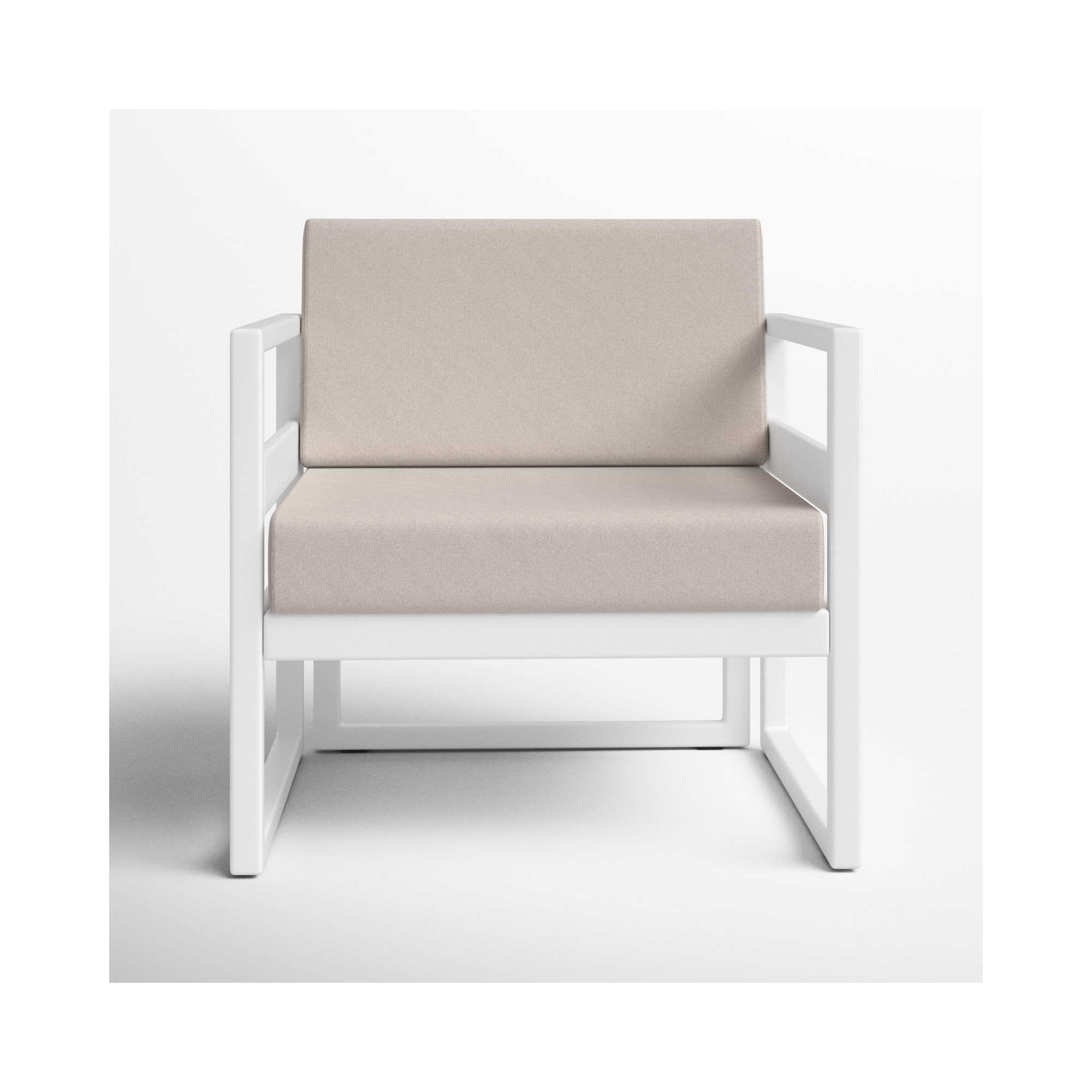 Lane Outdoor Lounge Chair, White, Canvas Flax Sunbrella® Canvas