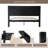 Squaro Mid-Century Modern Solid Wood Bed Frame with Woven Headboard - Queen Size in Ebony Black-271736266-271736268