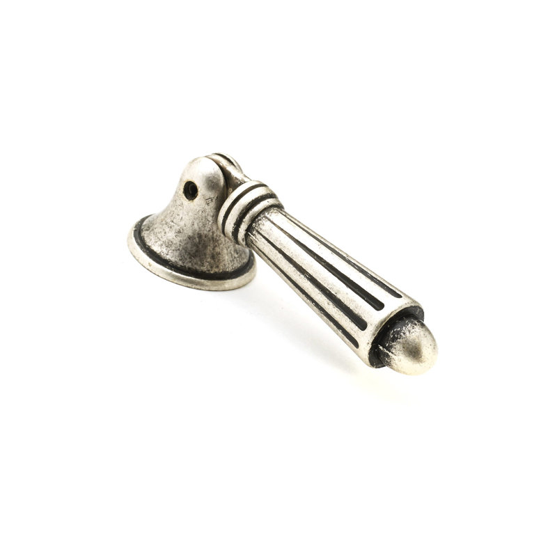 Art Deco Traditional Metal Pendant Pull, Old Silver