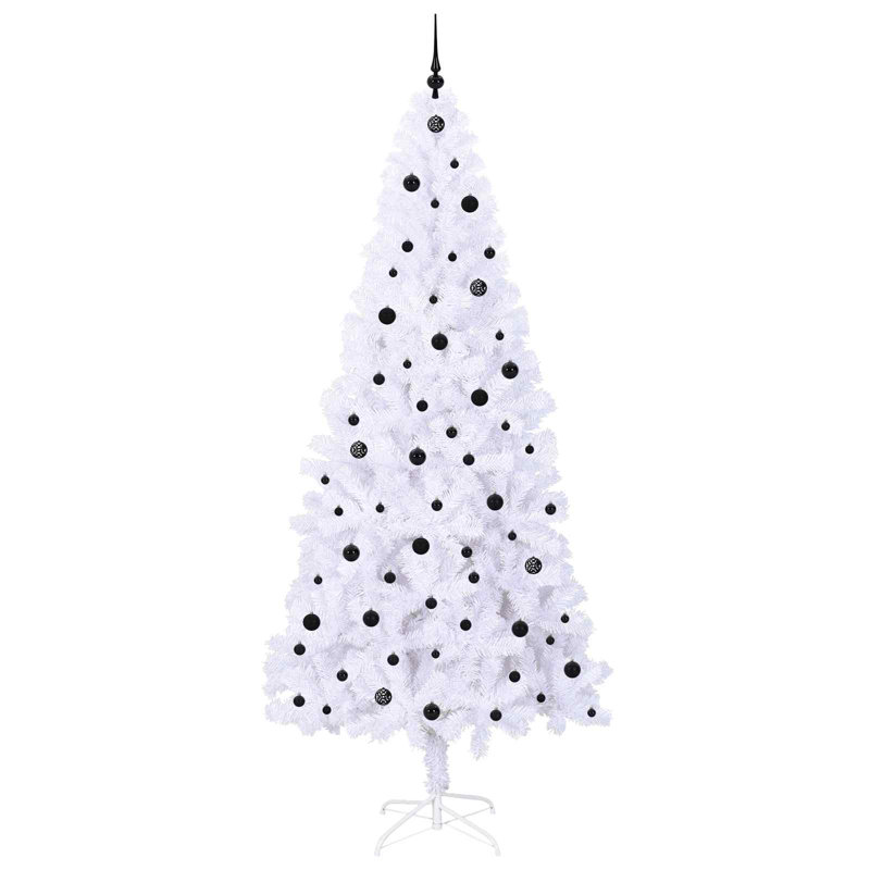 Lighted Artificial Christmas Tree, Black, 240cm H