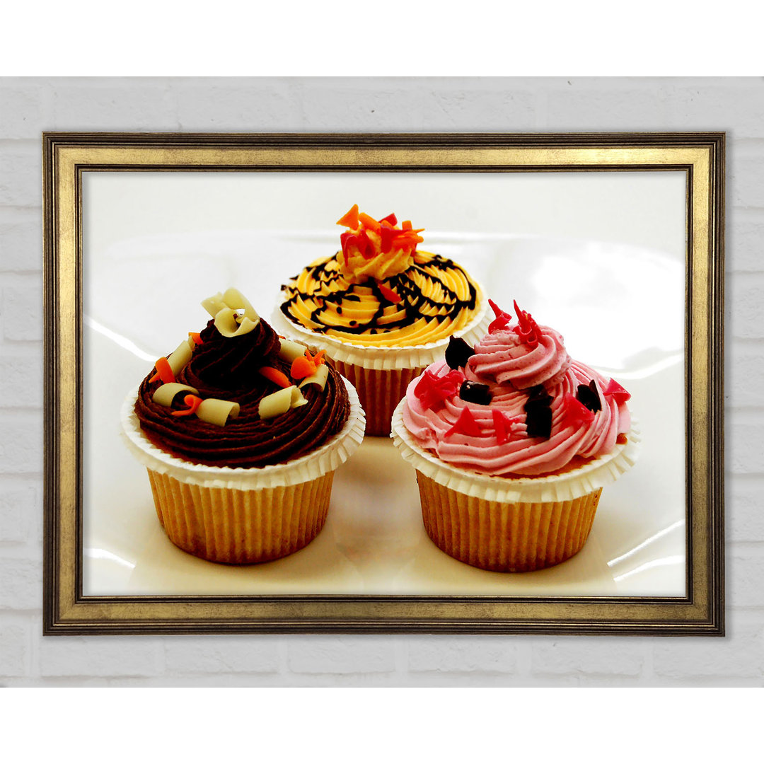 Cupcake Trio - Einzelne Bilderrahmen Kunstdrucke