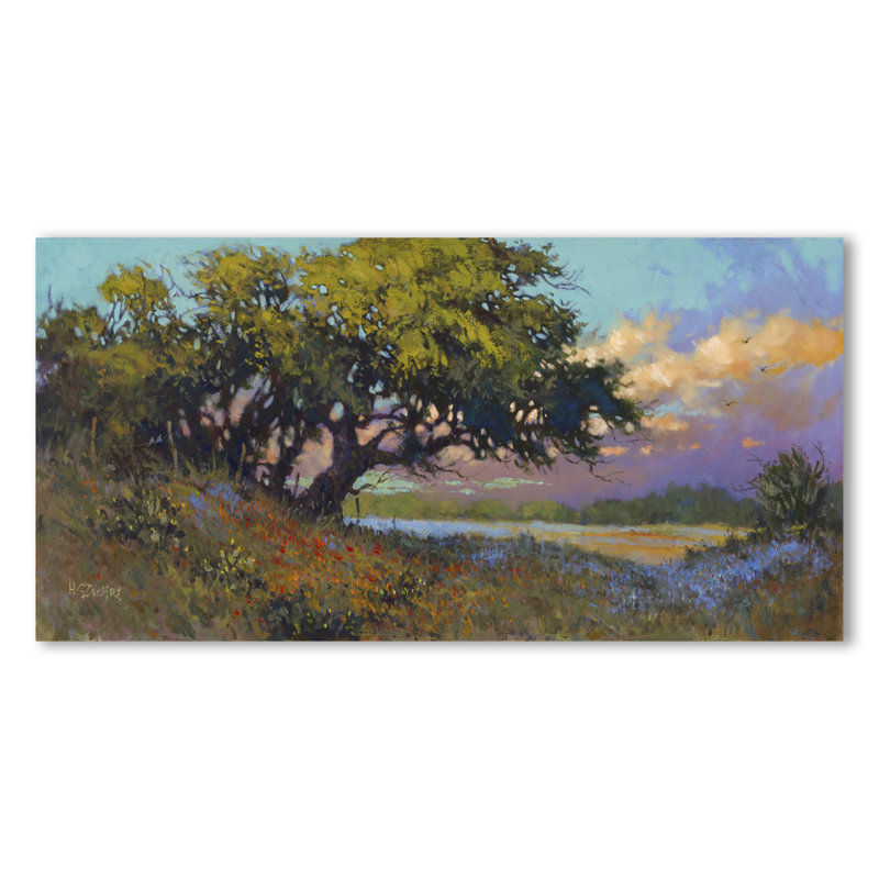 «Wildflower Evening», reproduction d'art sur toile tendue, H 15 po x l 30 po
