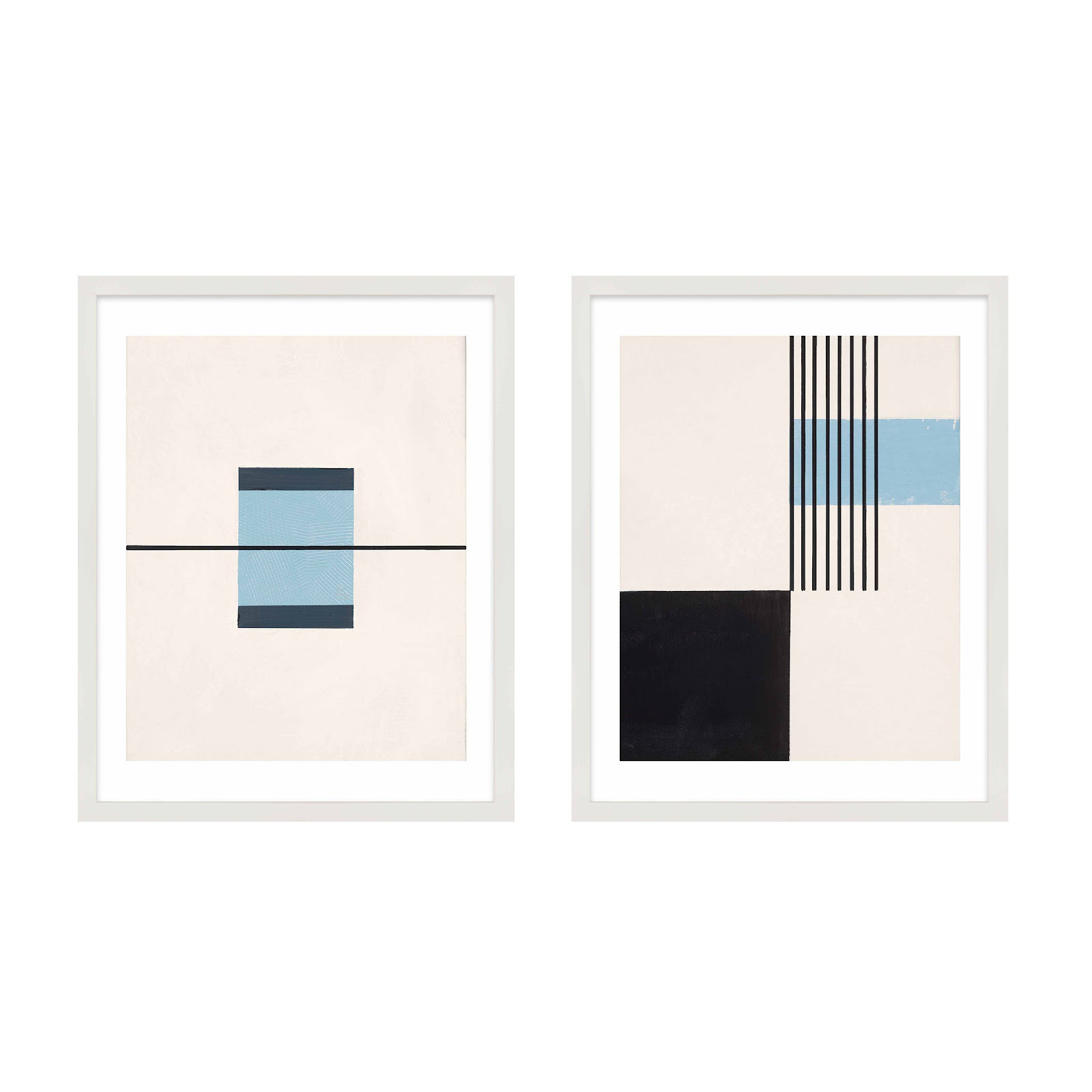 Black And Blue by Robert Kamnatnik, 20" H x 16" W x 1.25" D, White