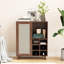 Buffet de 34 po, à panneaux, 1 tablette fermée, 2 tablettes ouvertes, 6 bouteilles de vin, espace de rangement pour bar spacieux, espace, plateau de table