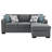Bevis Upholstered Sleeper Sectional Chaise Sofa Grey-1470274537