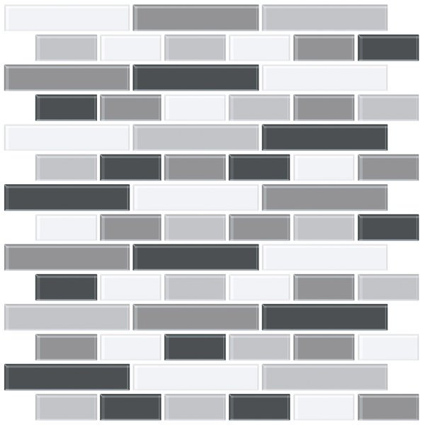Smoked 25.4 cm x 25.4 cm Peel & Stick Subway Tile
