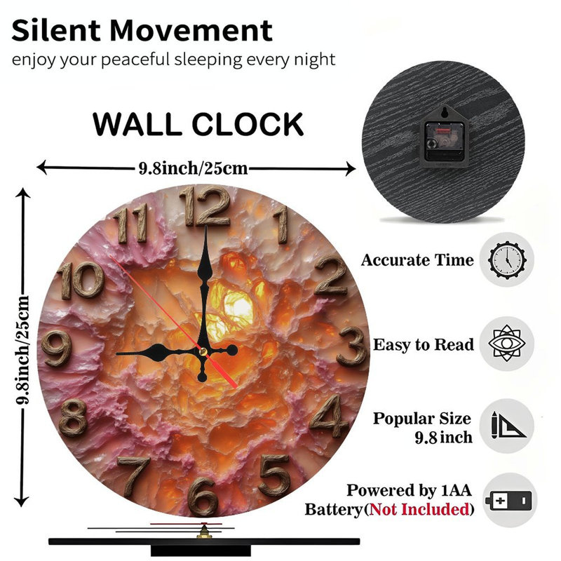Clock Face With Glowing Organic Texture