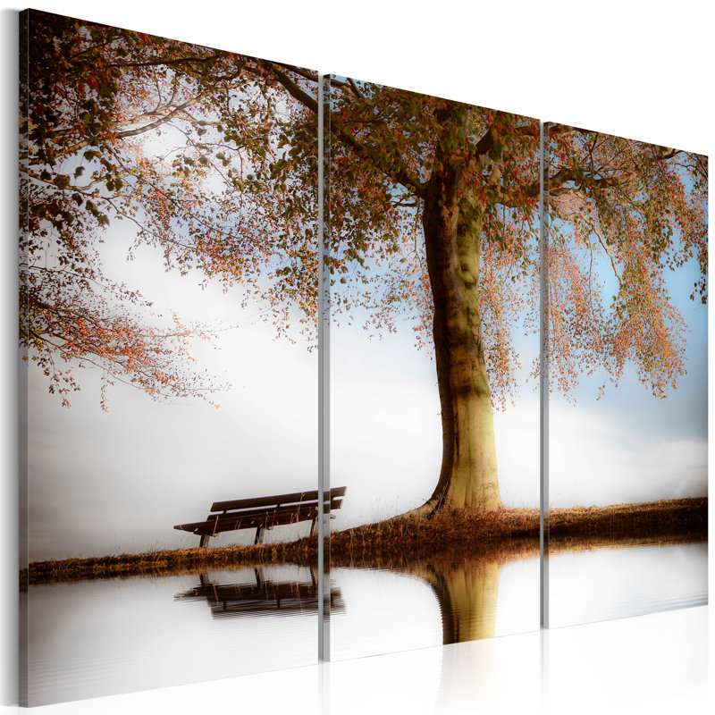 Poetic Landscape - 3 Piece No Frame Print on Canvas, 80cm H x 120cm W