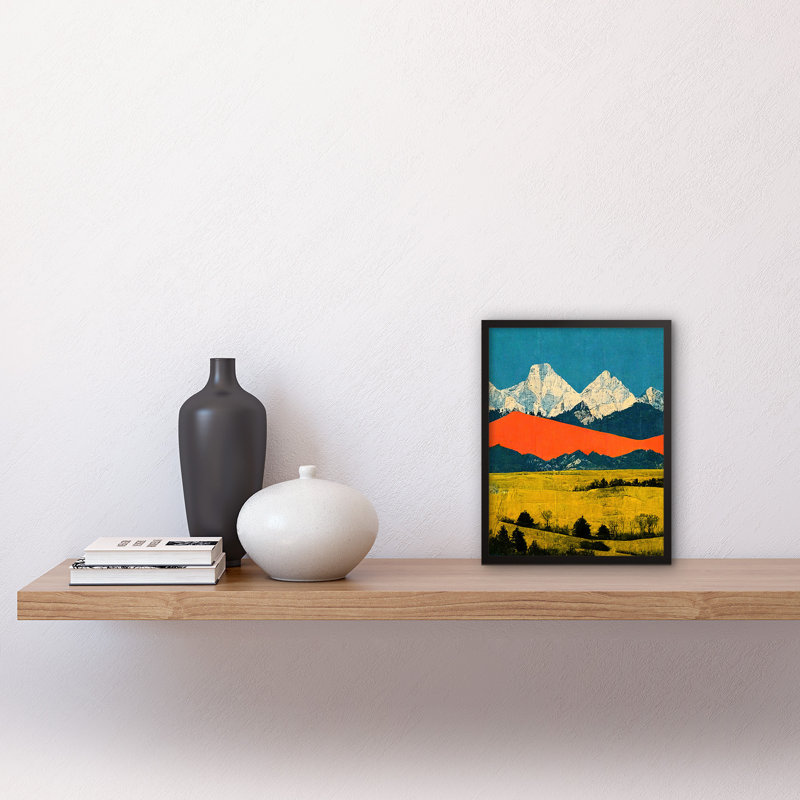 Winter Mountains Landscape Papercut - Single Picture Frame Print