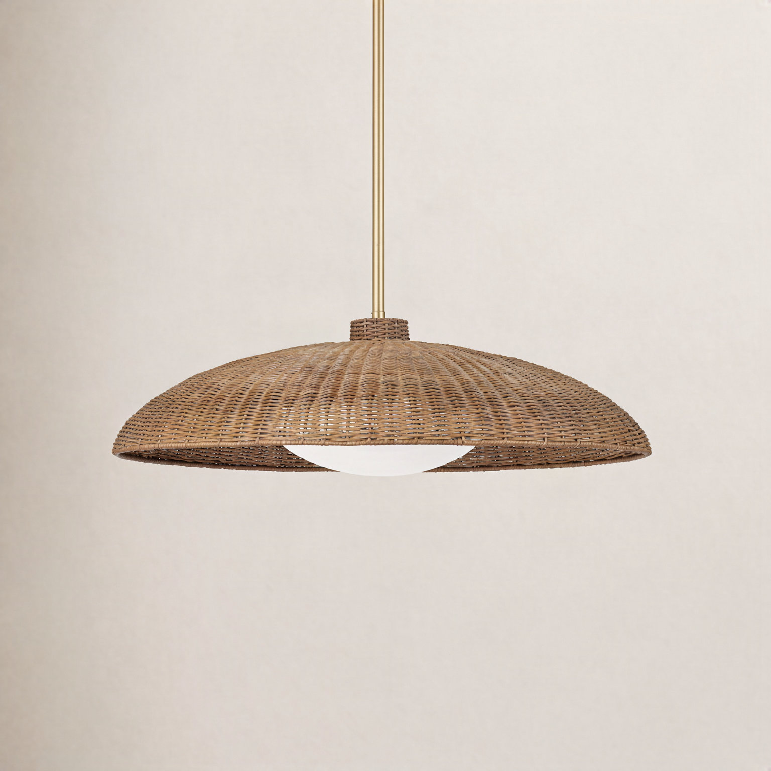 Capella Single Light Rattan Steel Pendant