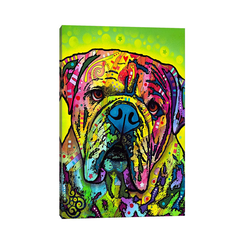 Hey Bulldog 1 Piece Wrapped Canvas Painting, 20.32 cm H x 30.48 cm W