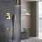 L'aquila Gold-Tone Brass Ceiling Mount Shower Set with Rainfall Showerhead