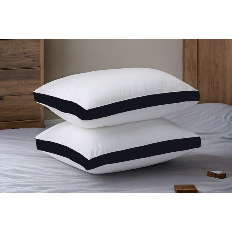 Polyester L75 x W50cm Extra Plush Support Pillow (Set of 2), Navy