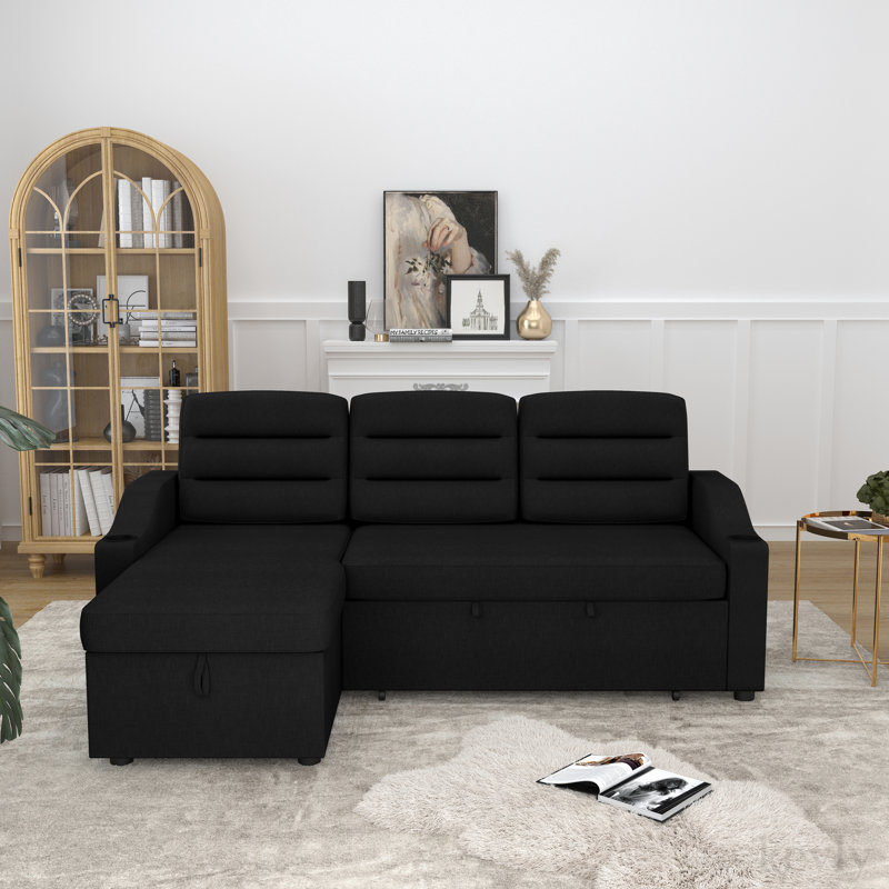 Accoudoirs carrés de 83,5 po, Polyester noir