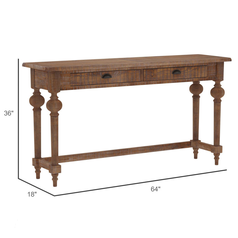 Ludin Brown Console Table With 3 Stools