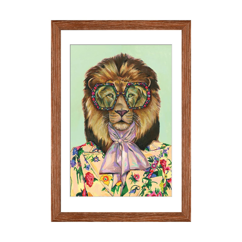 «Lion» par Heather Perry, impression sur toile tendue, H 24 po x l 16 po x P 1 po, Cadre bois classique