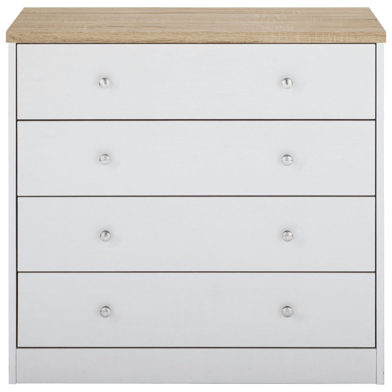 Maya 80cm W 4 - Drawer Chest of Drawers, White/Oak